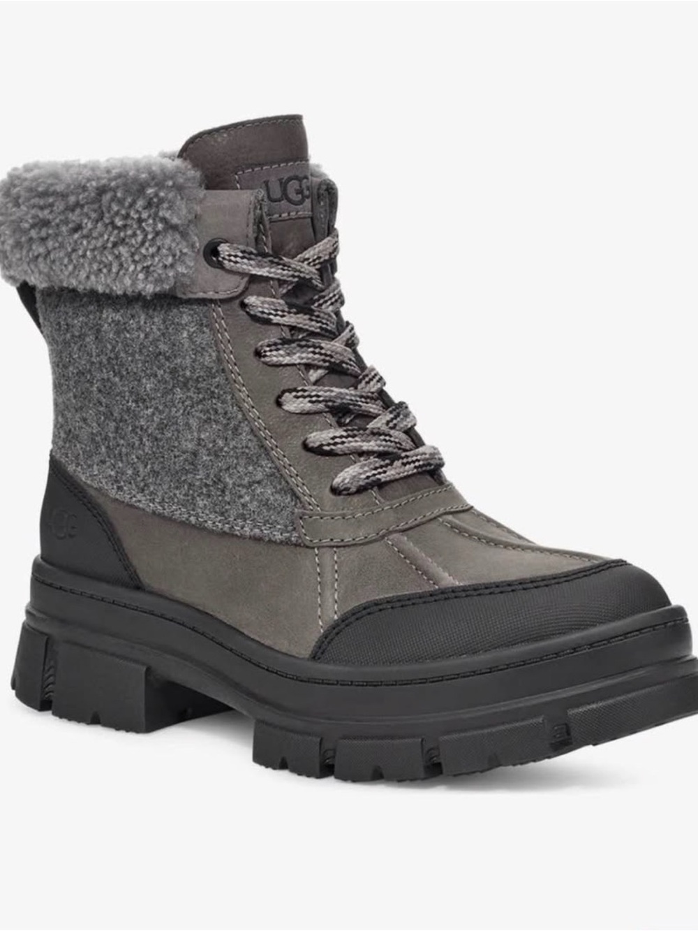UGG Women’s Size 9 Gray Fleece-Lined Waterproof Boots NWT – Brand New